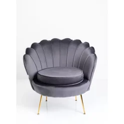 Sessel-KARE Design Sessel Water Lily Gold Grau
