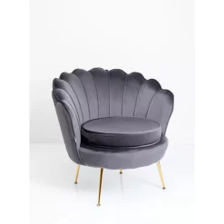 Sessel-KARE Design Sessel Water Lily Gold Grau