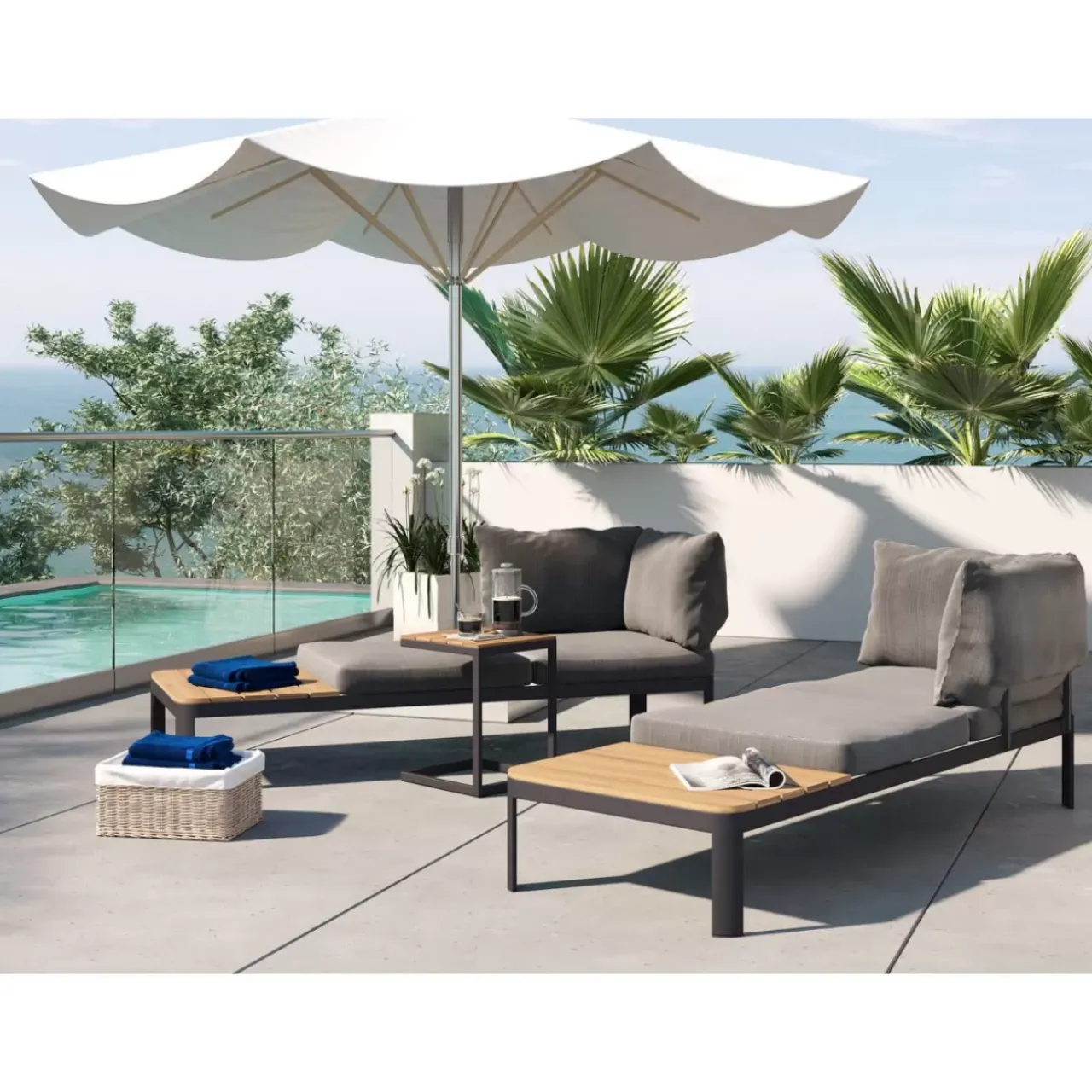 Outdoormöbel-KARE Design Set Happy Day Flexible (3-Tlg.)