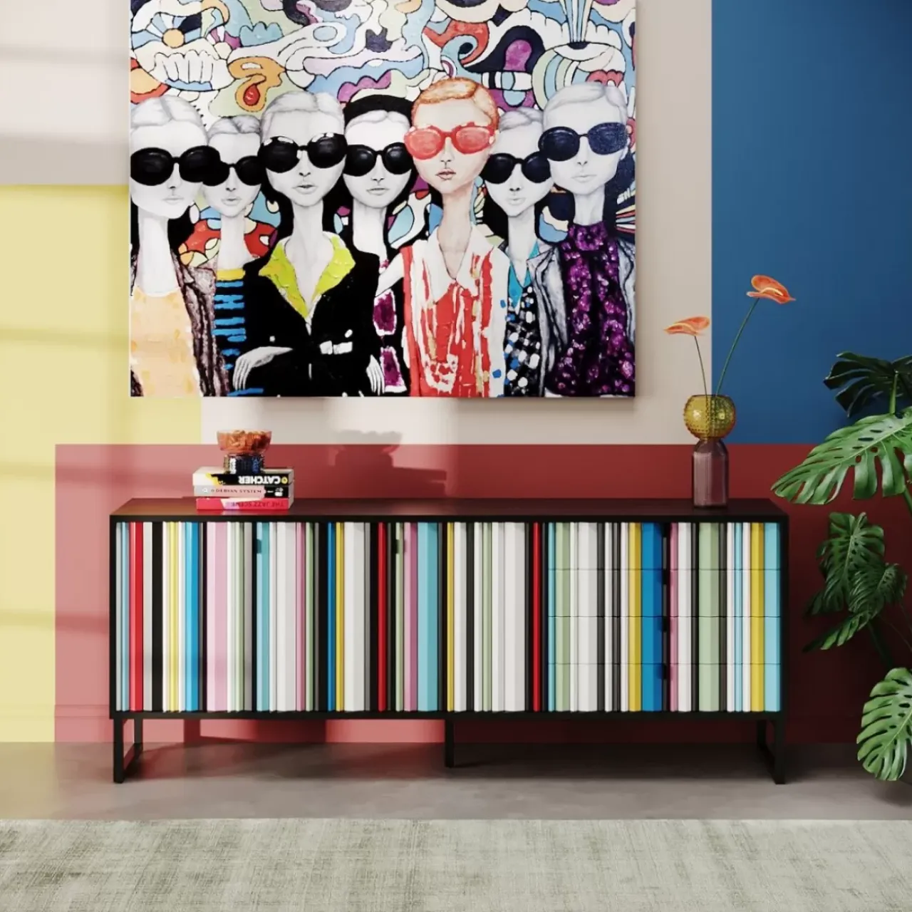 Kommoden & Sideboards-KARE Design Sideboard Concertina Colore 186X74Cm