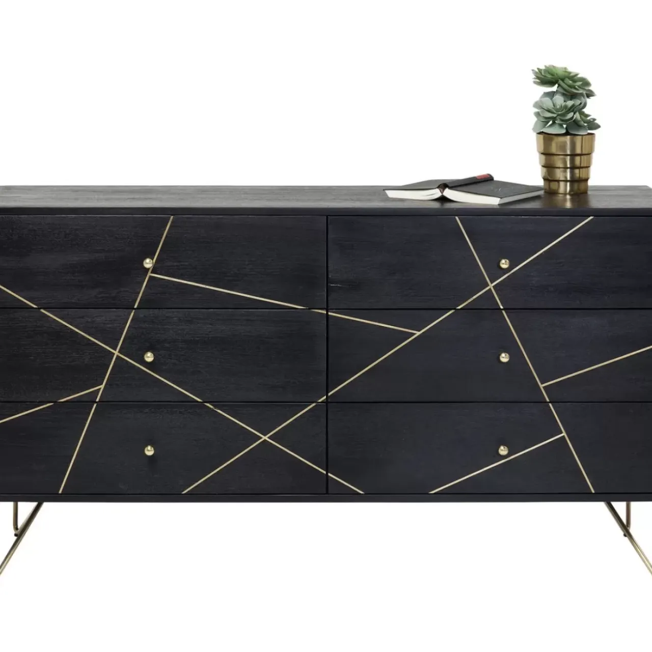 Kommoden & Sideboards-KARE Design Sideboard Gold Vein
