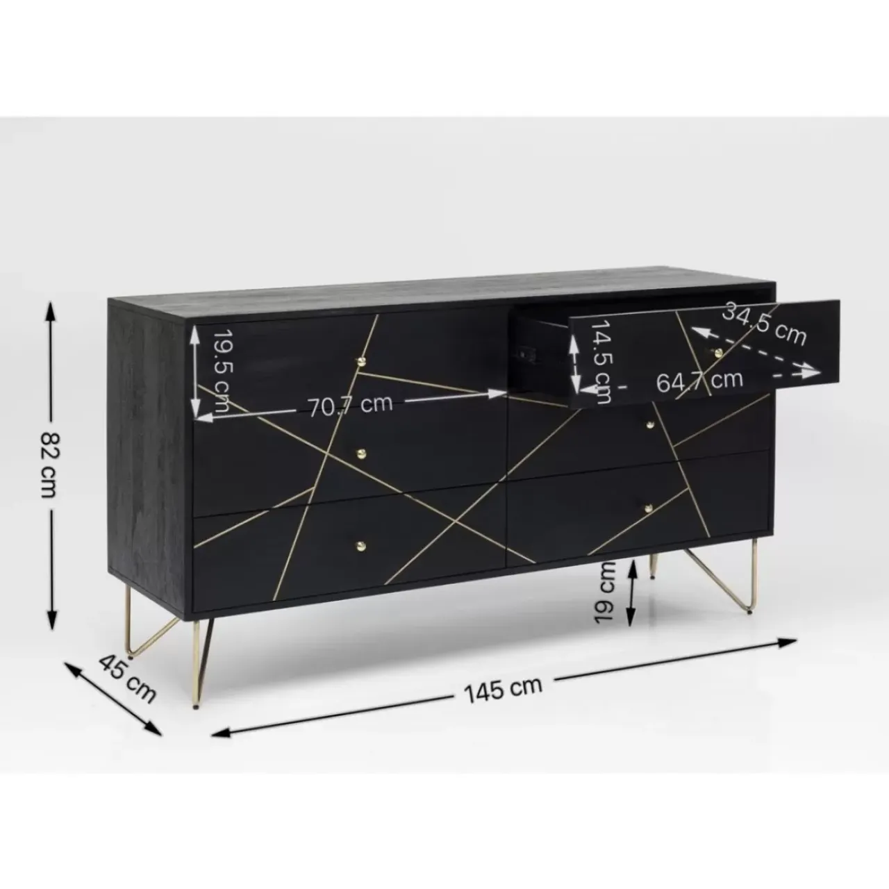 Kommoden & Sideboards-KARE Design Sideboard Gold Vein