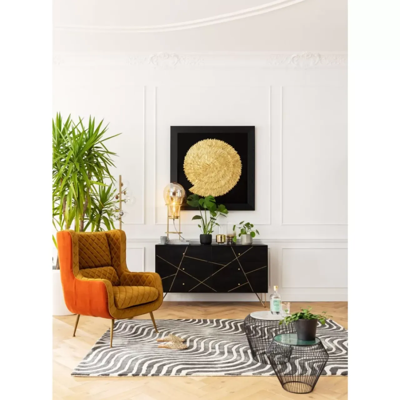 Kommoden & Sideboards-KARE Design Sideboard Gold Vein