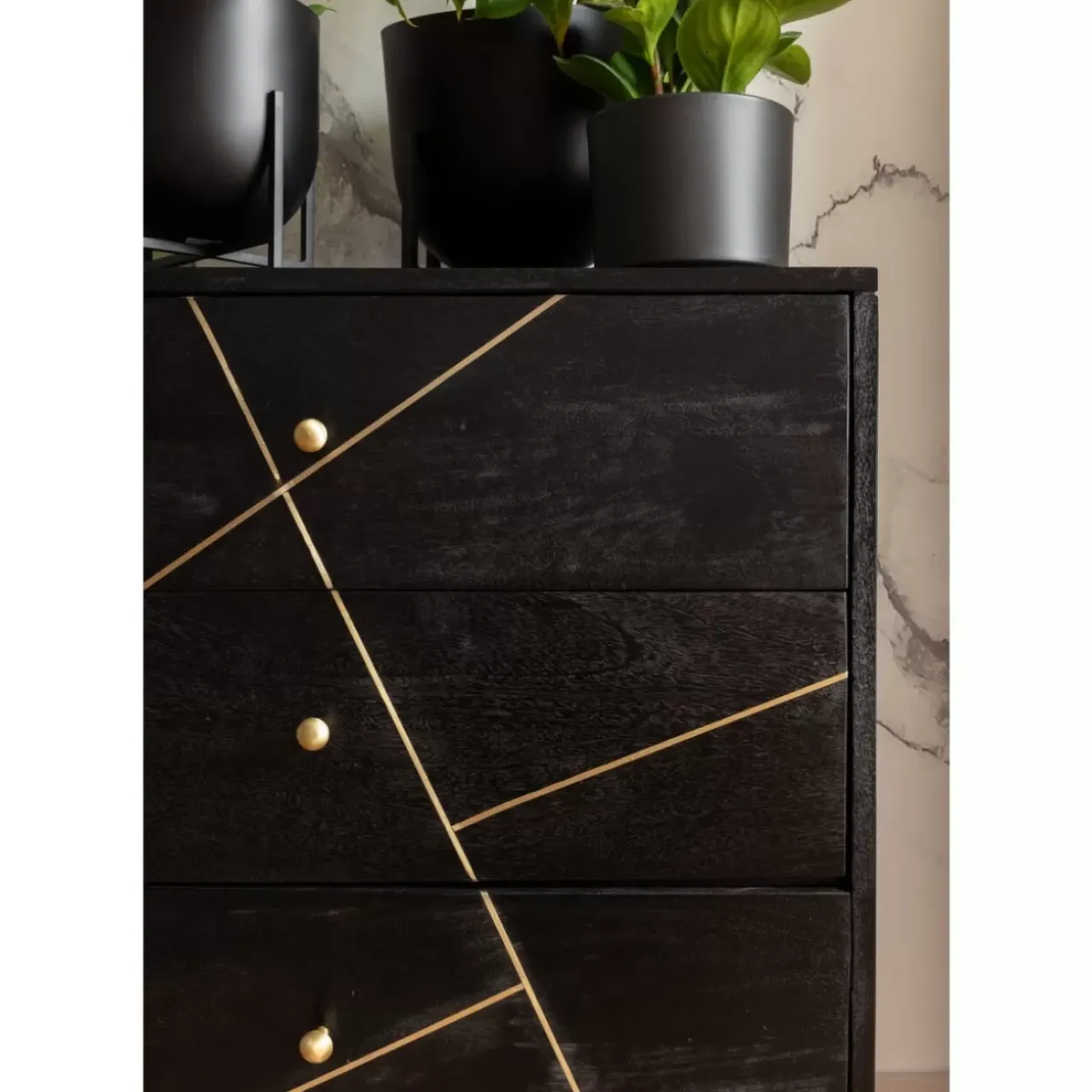 Kommoden & Sideboards-KARE Design Sideboard Gold Vein