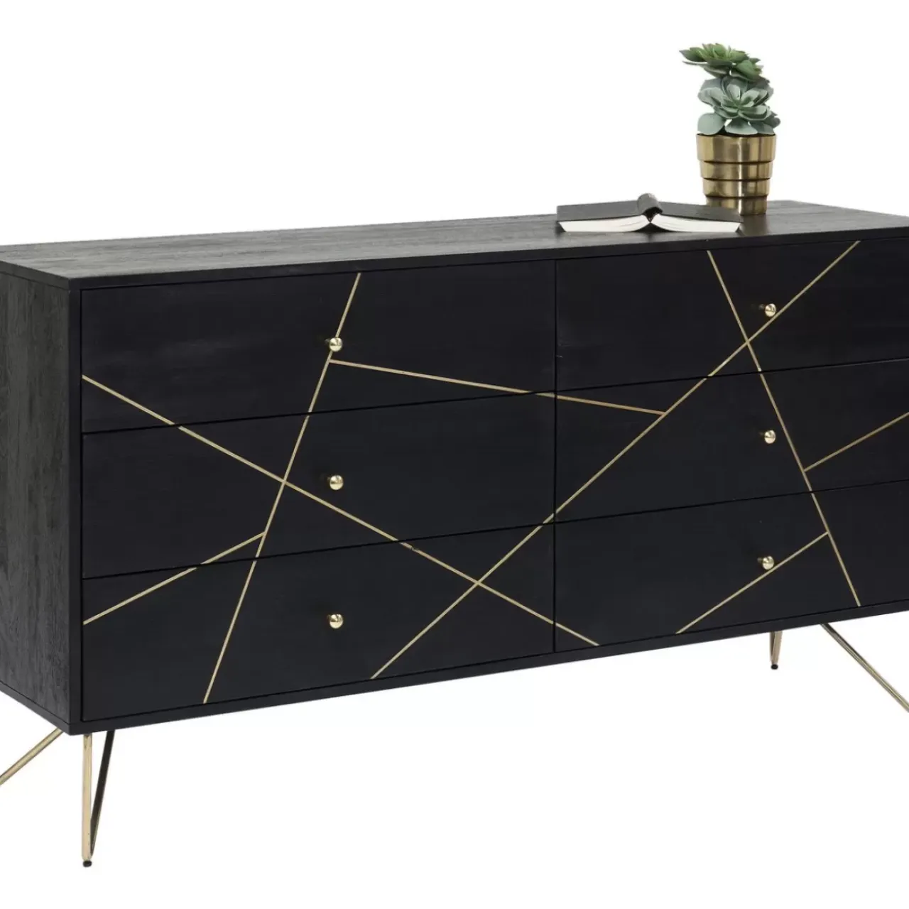 Kommoden & Sideboards-KARE Design Sideboard Gold Vein