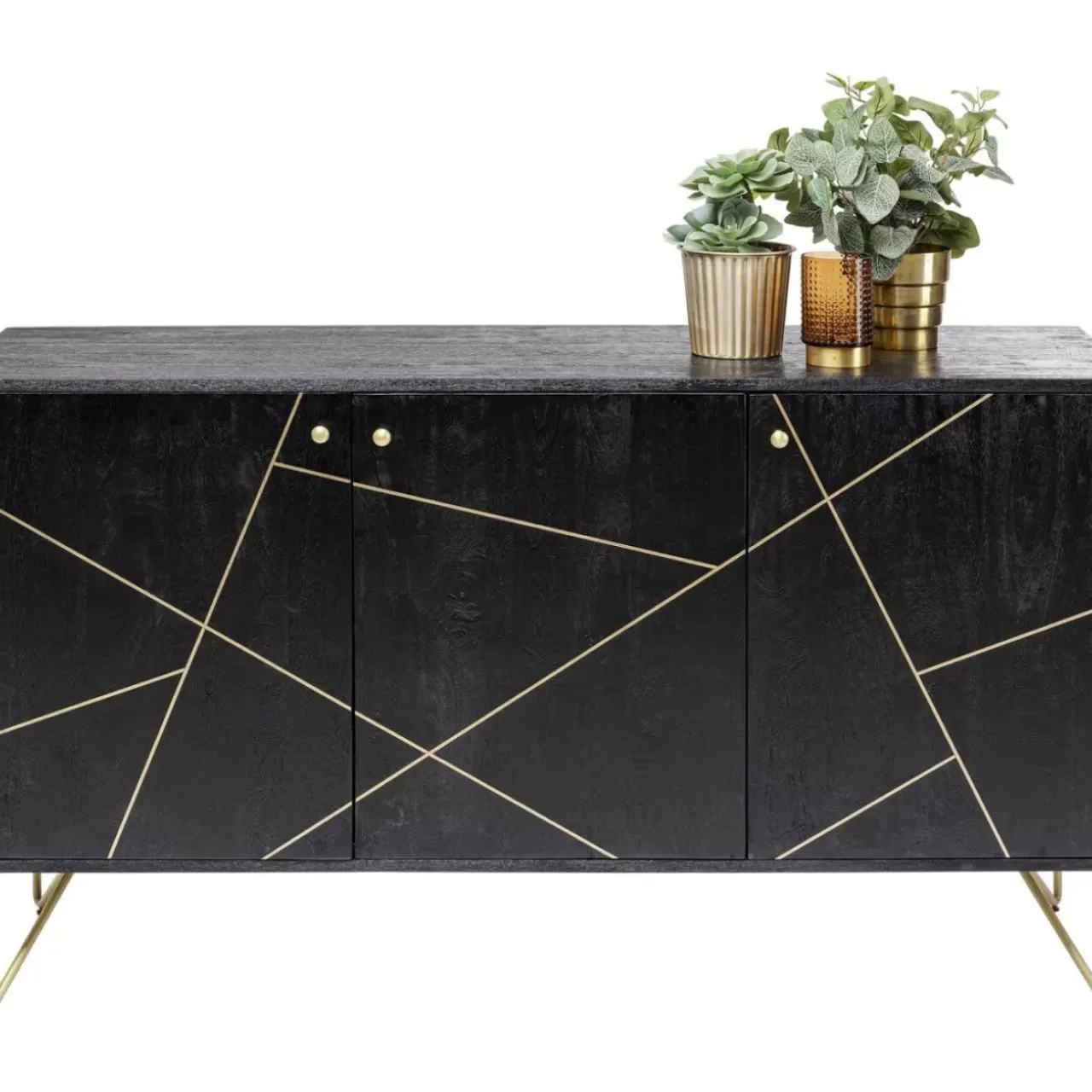 Kommoden & Sideboards-KARE Design Sideboard Gold Vein 3 Turig 145X82Cm