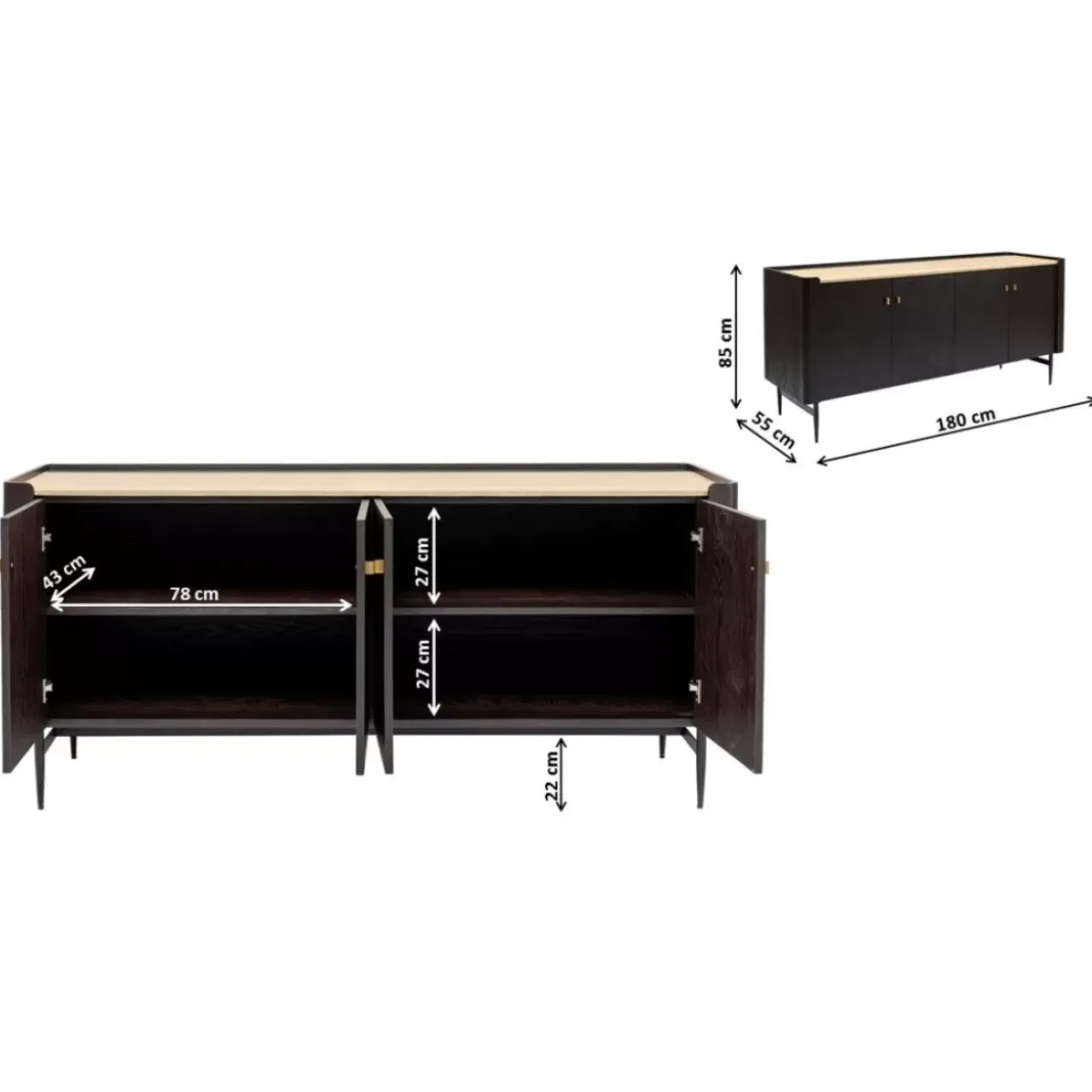 Kommoden & Sideboards-KARE Design Sideboard Milano 180