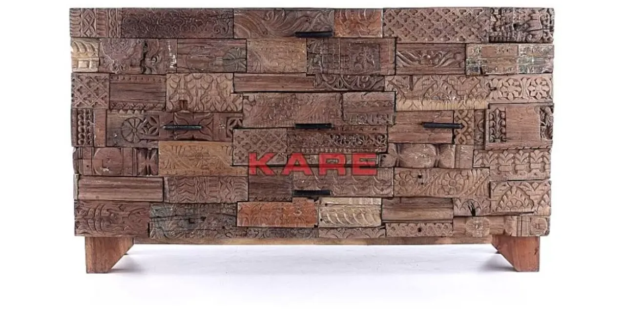 Kommoden & Sideboards-KARE Design Sideboard Shanti Surprise Puzzle Nature