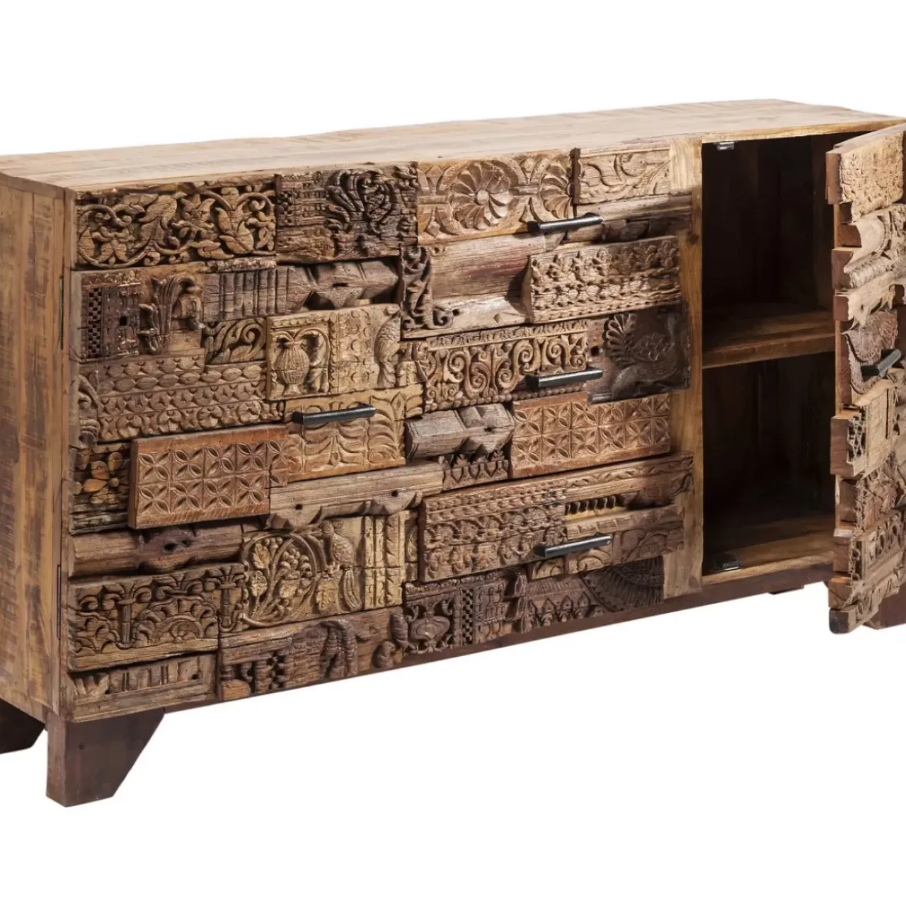 Kommoden & Sideboards-KARE Design Sideboard Shanti Surprise Puzzle Nature