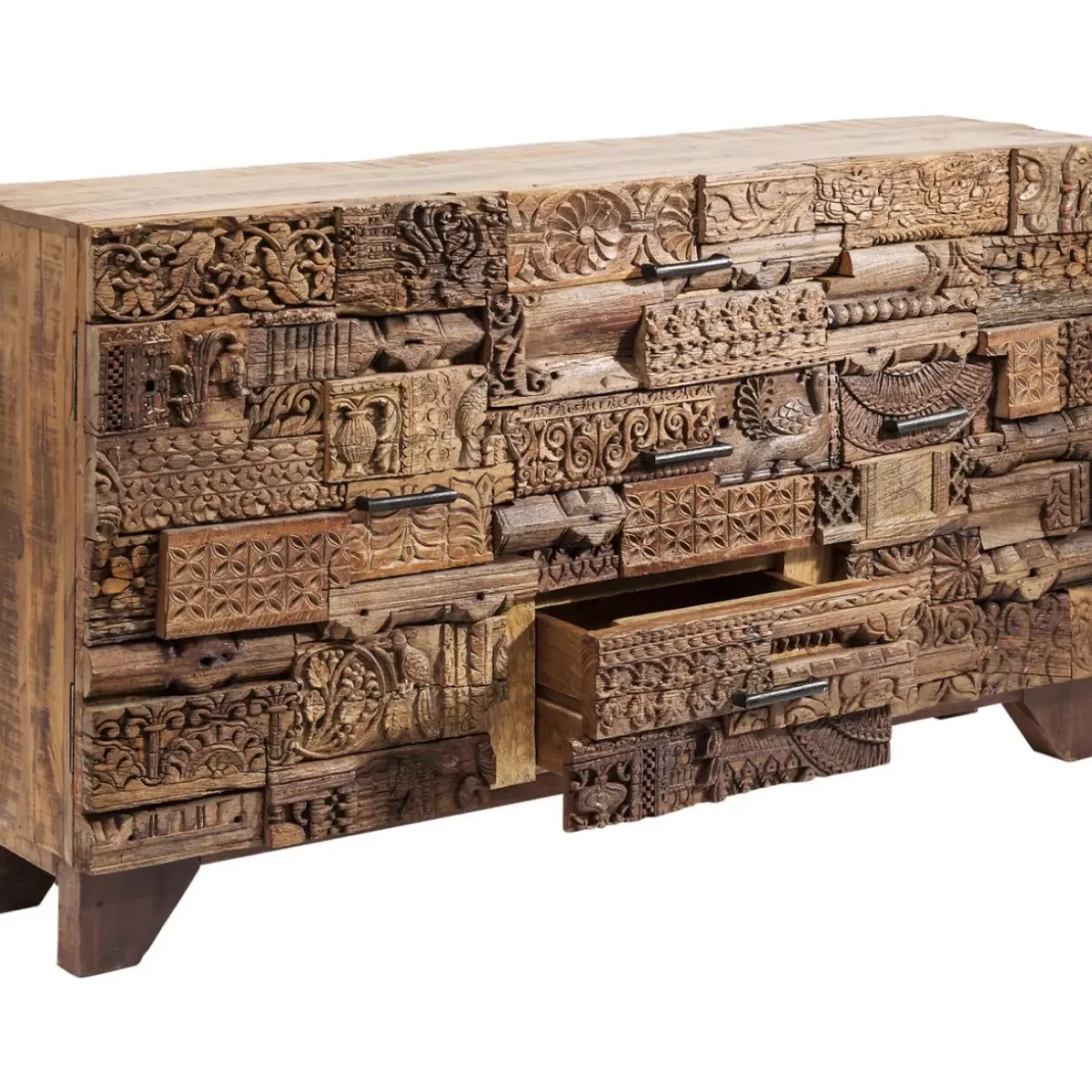 Kommoden & Sideboards-KARE Design Sideboard Shanti Surprise Puzzle Nature
