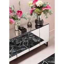Kommoden & Sideboards-KARE Design Sideboard Soran Schwarz 160X45Cm