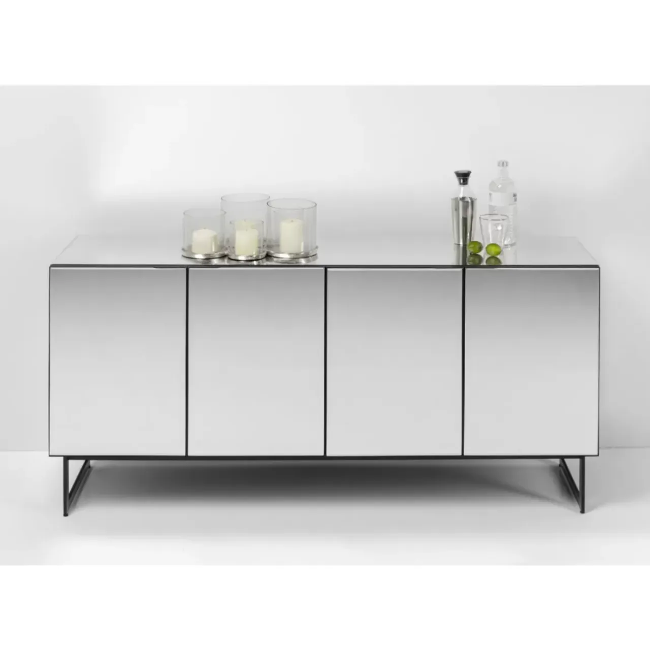 Kommoden & Sideboards-KARE Design Sideboard Soran Schwarz 160X45Cm