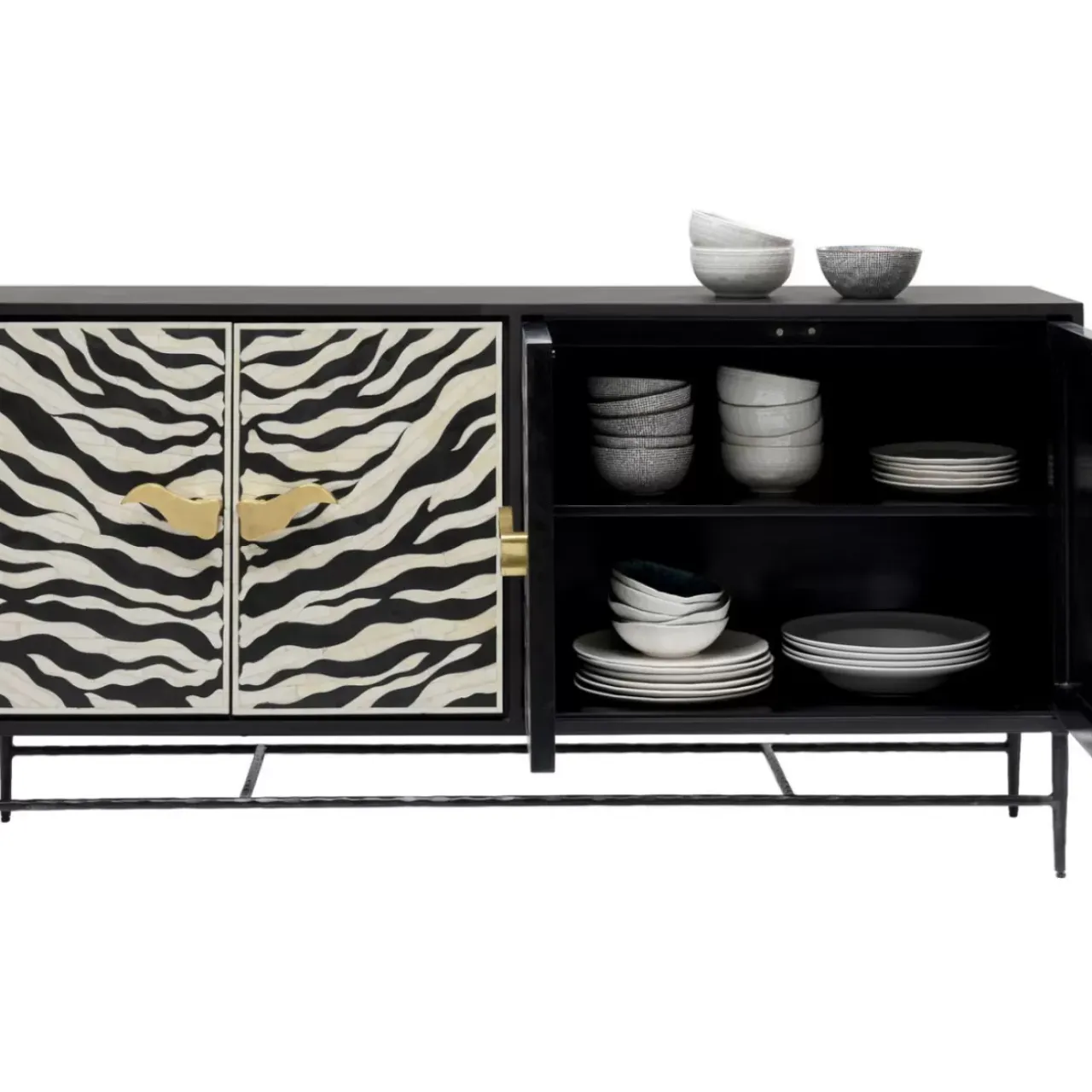 Kommoden & Sideboards-KARE Design Sideboard Zebra 160X80Cm