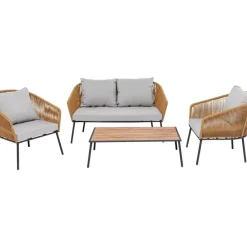 Outdoormöbel-KARE Design Sitzgruppe Elba Quattro Natur (4/Tlg.)