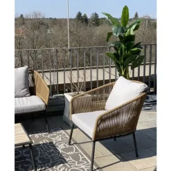 Outdoormöbel-KARE Design Sitzgruppe Elba Quattro Natur (4/Tlg.)