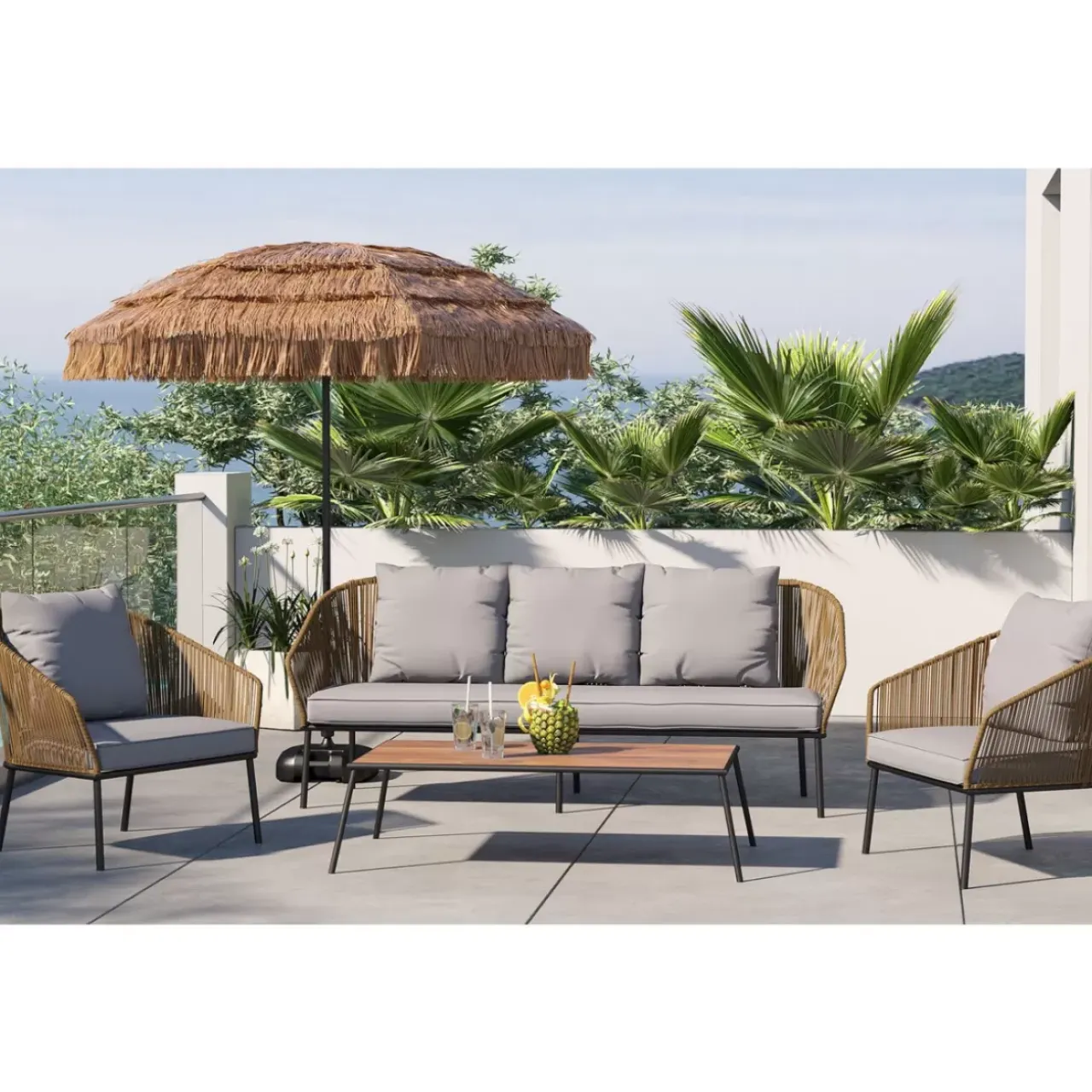 Outdoormöbel-KARE Design Sitzgruppe Elba (4-Tlg.)
