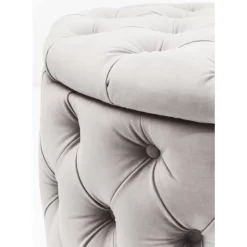 Sitzbänke-KARE Design Sitztruhe Desire Rund Silbergrau
