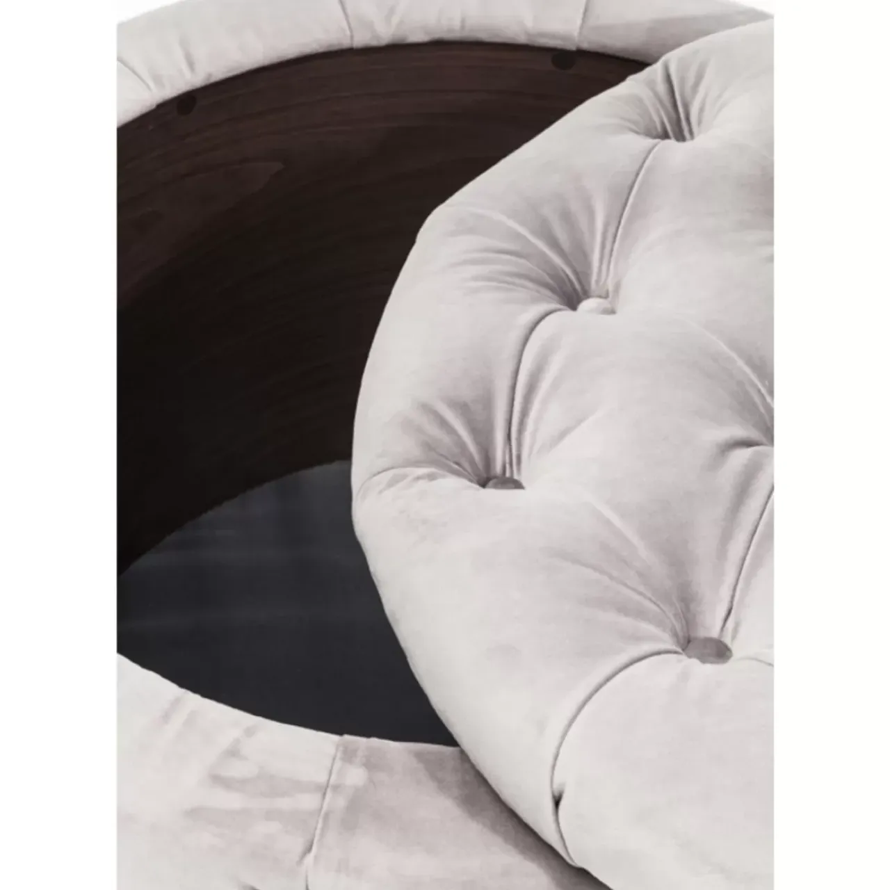 Sitzbänke-KARE Design Sitztruhe Desire Rund Silbergrau