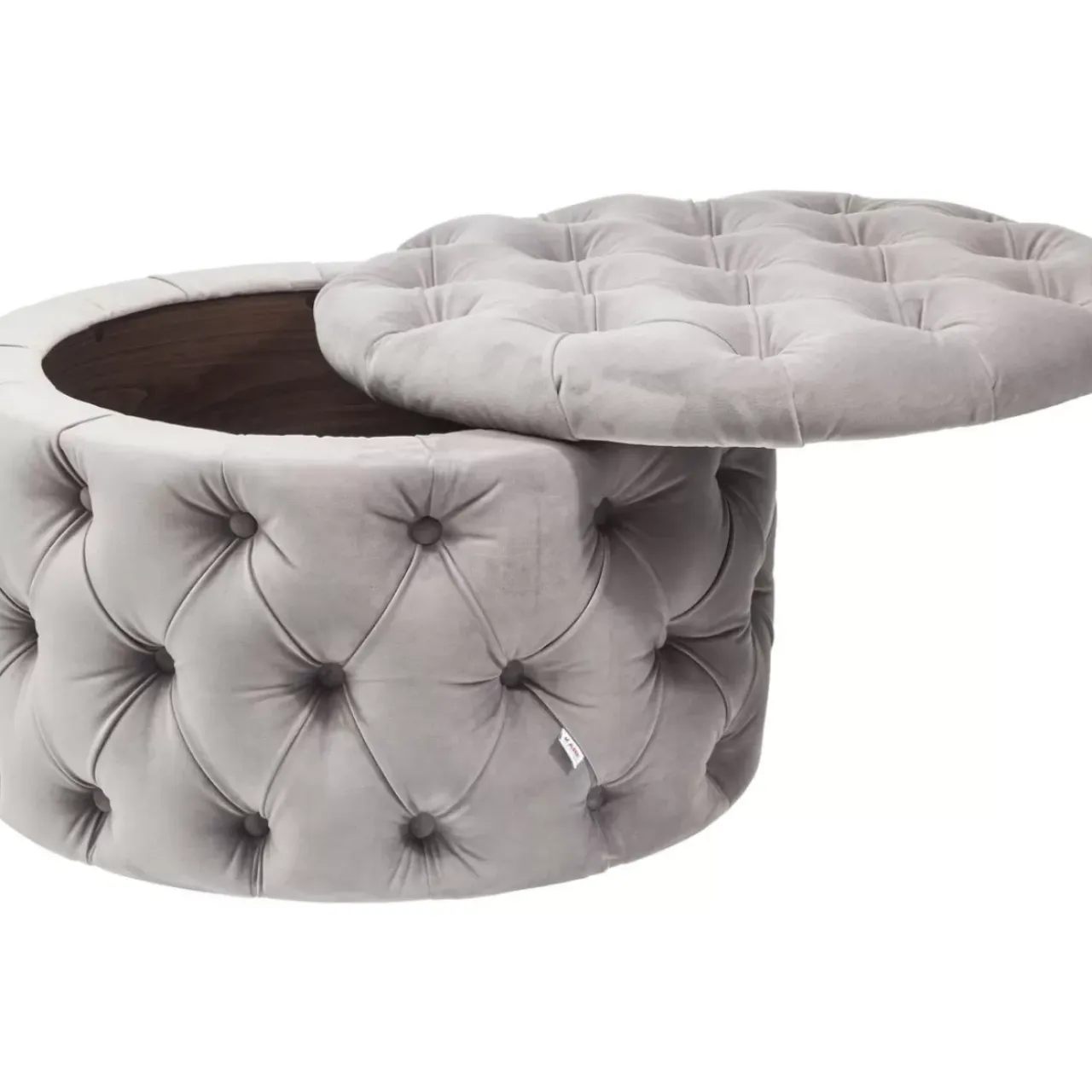 Sitzbänke-KARE Design Sitztruhe Desire Rund Silbergrau