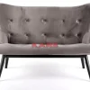 Sofas & Couches-KARE Design Sofa Black Vicky 2-Sitzer Velvet Grau