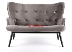 Sofas & Couches-KARE Design Sofa Black Vicky 2-Sitzer Velvet Grau