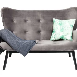 Sofas & Couches-KARE Design Sofa Black Vicky 2-Sitzer Velvet Grau