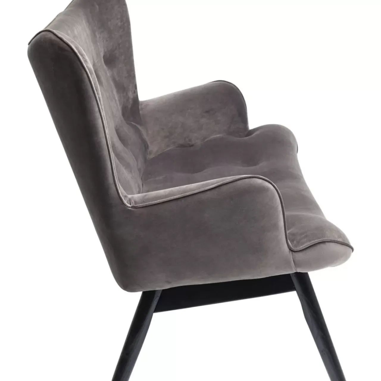 Sofas & Couches-KARE Design Sofa Black Vicky 2-Sitzer Velvet Grau