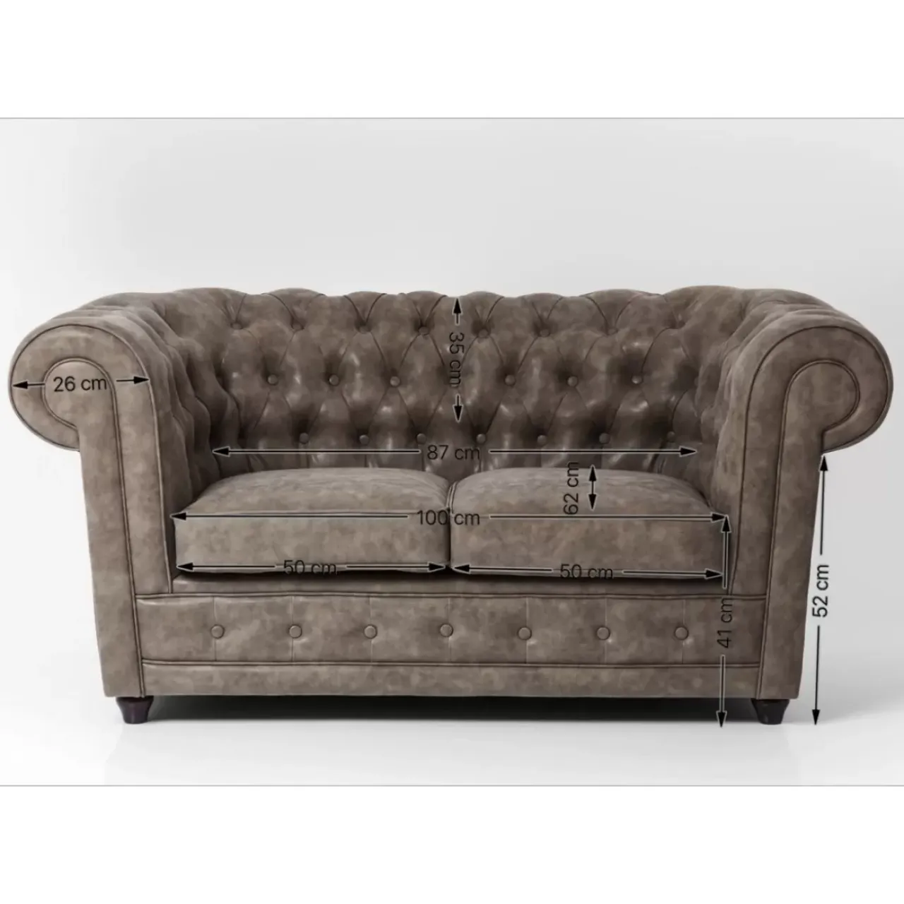 Sofas & Couches-KARE Design Sofa Cambridge 2-Sitzer Vintage Smart
