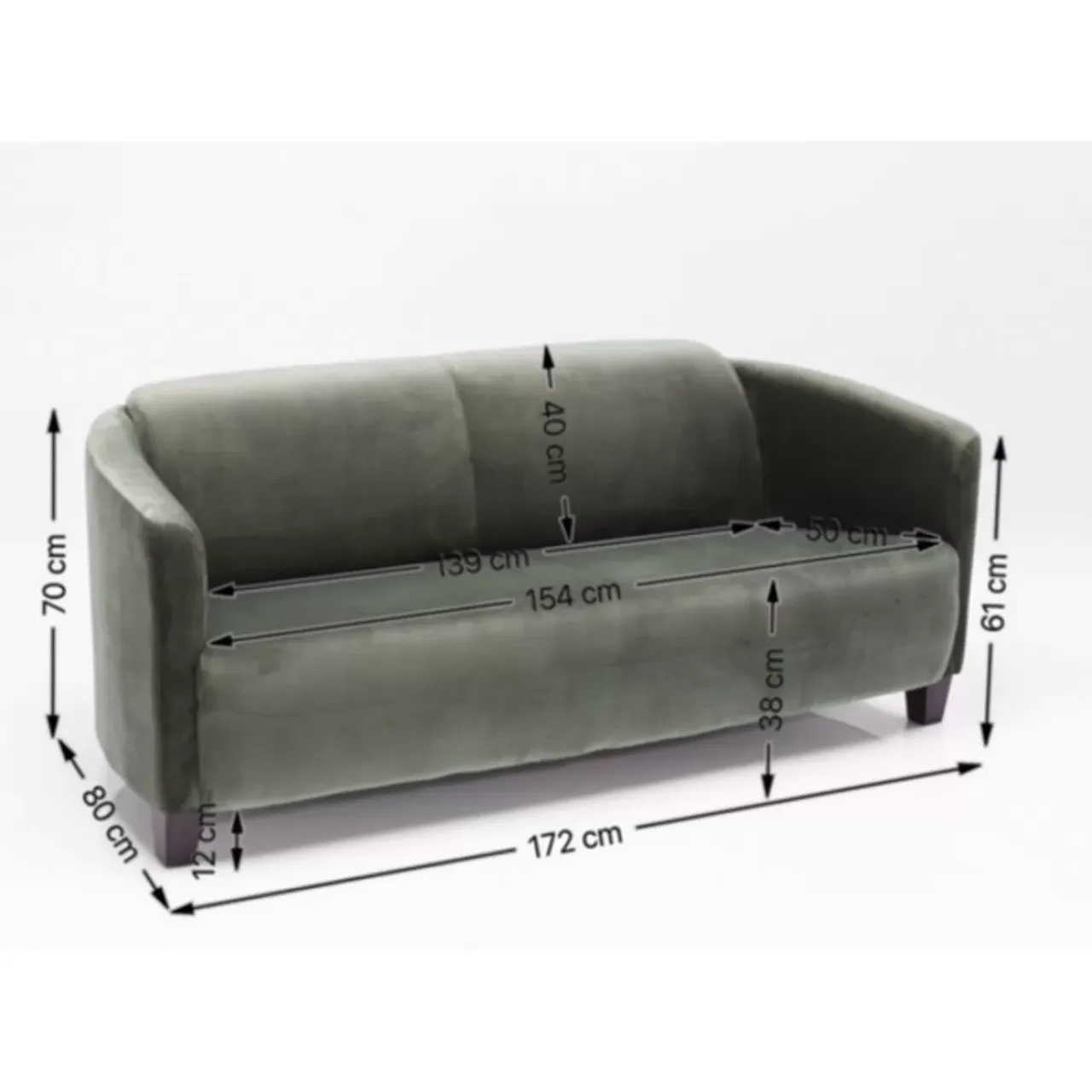 Sofas & Couches-KARE Design Sofa Cigar Lounge 3-Sitzer Grun