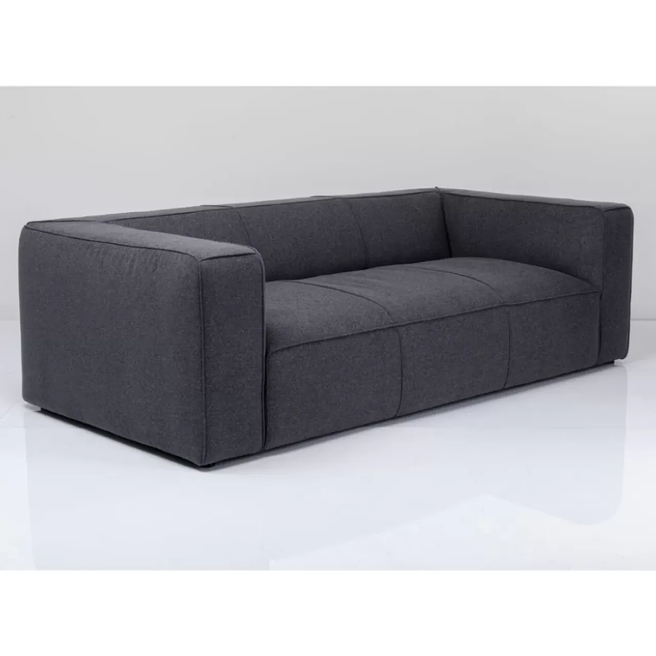 Sofas & Couches-KARE Design Sofa Cubetto 3-Sitzer Dunkelgrau 220Cm