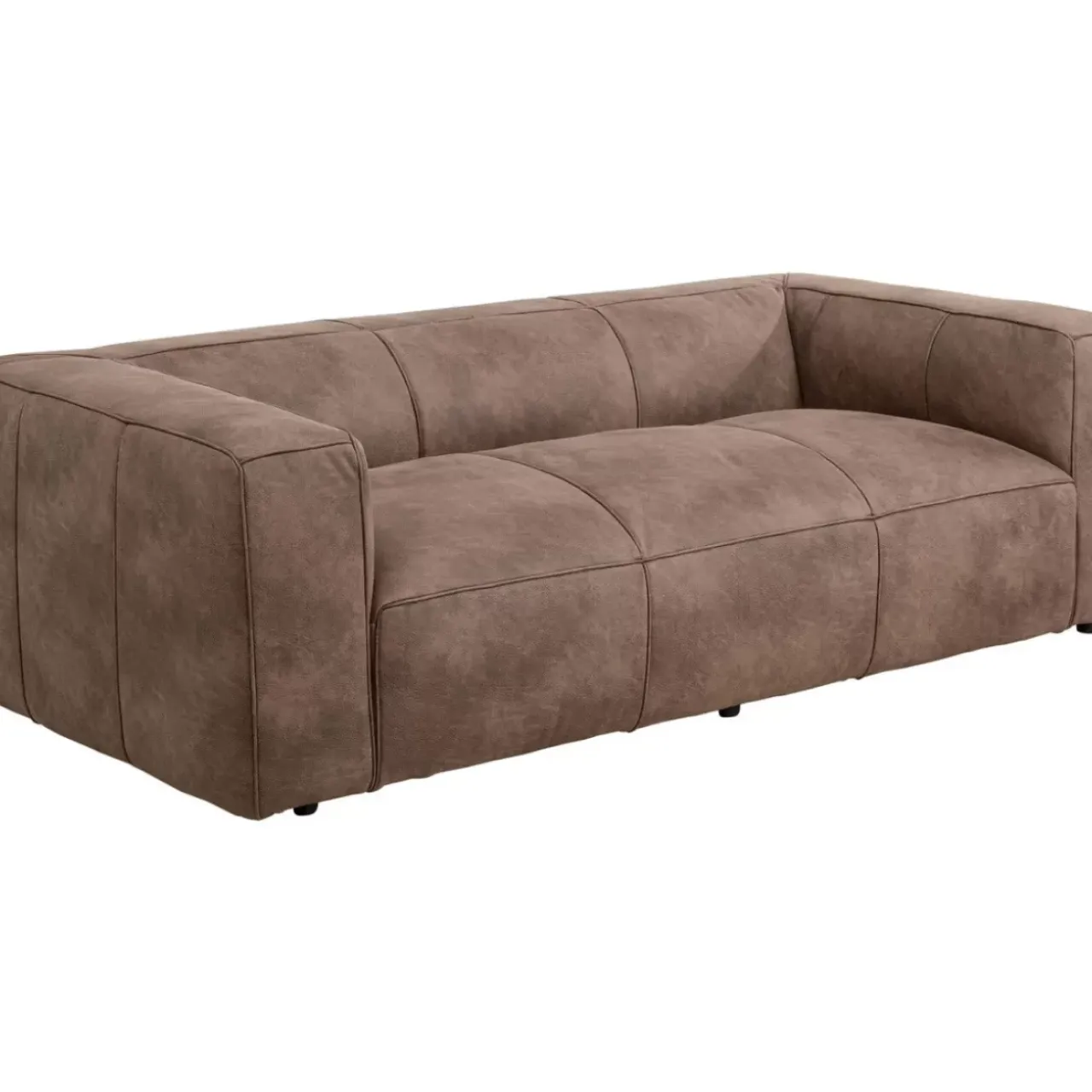 Sofas & Couches-KARE Design Sofa Cubetto 3-Sitzer Taupe 220Cm