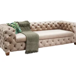 Sofas & Couches-KARE Design Sofa Desire 3-Sitzer Velvet Ecru