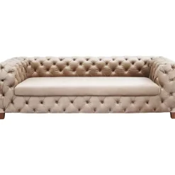 Sofas & Couches-KARE Design Sofa Desire 3-Sitzer Velvet Ecru