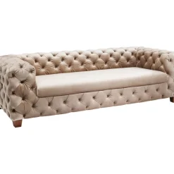 Sofas & Couches-KARE Design Sofa Desire 3-Sitzer Velvet Ecru
