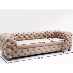 Sofas & Couches-KARE Design Sofa Desire 3-Sitzer Velvet Ecru