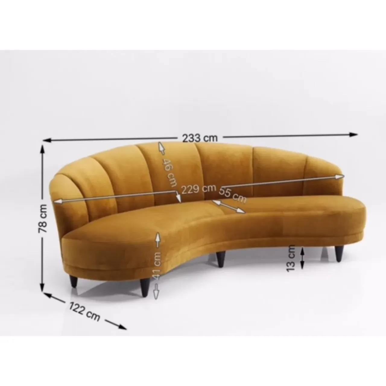 Sofas & Couches-KARE Design Sofa Dschinn 3-Sitzer Amber 233Cm