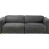 Sofas & Couches-KARE Design Sofa Henry 3-Sitzer Leder Grau