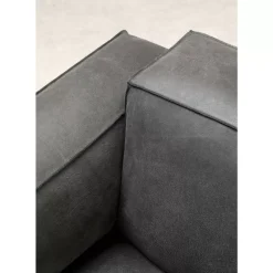 Sofas & Couches-KARE Design Sofa Henry 3-Sitzer Leder Grau
