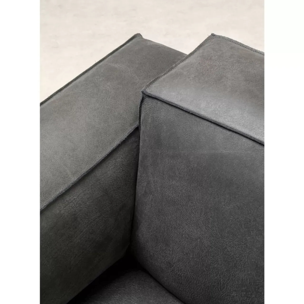 Sofas & Couches-KARE Design Sofa Henry 3-Sitzer Leder Grau