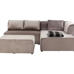 Sofas & Couches-KARE Design Sofa Infinity Velvet Taupe Rechts
