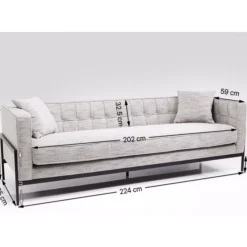 Sofas & Couches-KARE Design Sofa Loft 3-Sitzer Salt & Pepper