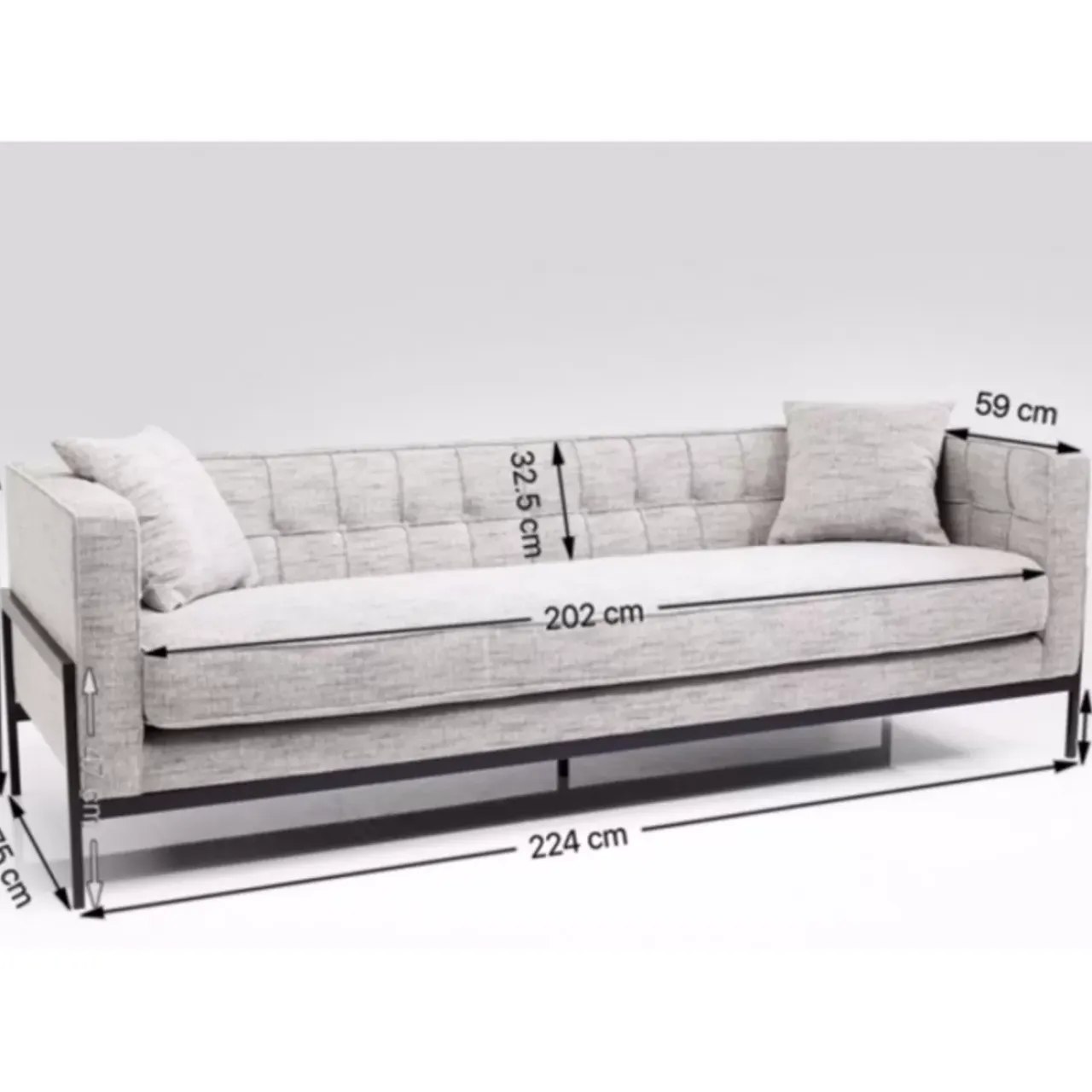 Sofas & Couches-KARE Design Sofa Loft 3-Sitzer Salt & Pepper