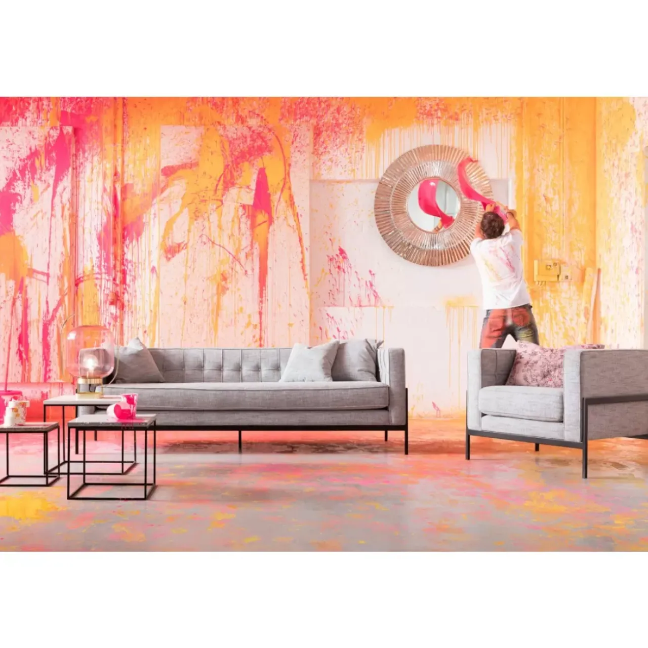 Sofas & Couches-KARE Design Sofa Loft 3-Sitzer Salt & Pepper