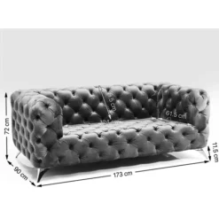 Sofas & Couches-KARE Design Sofa Look 2-Sitzer Velvet Blau