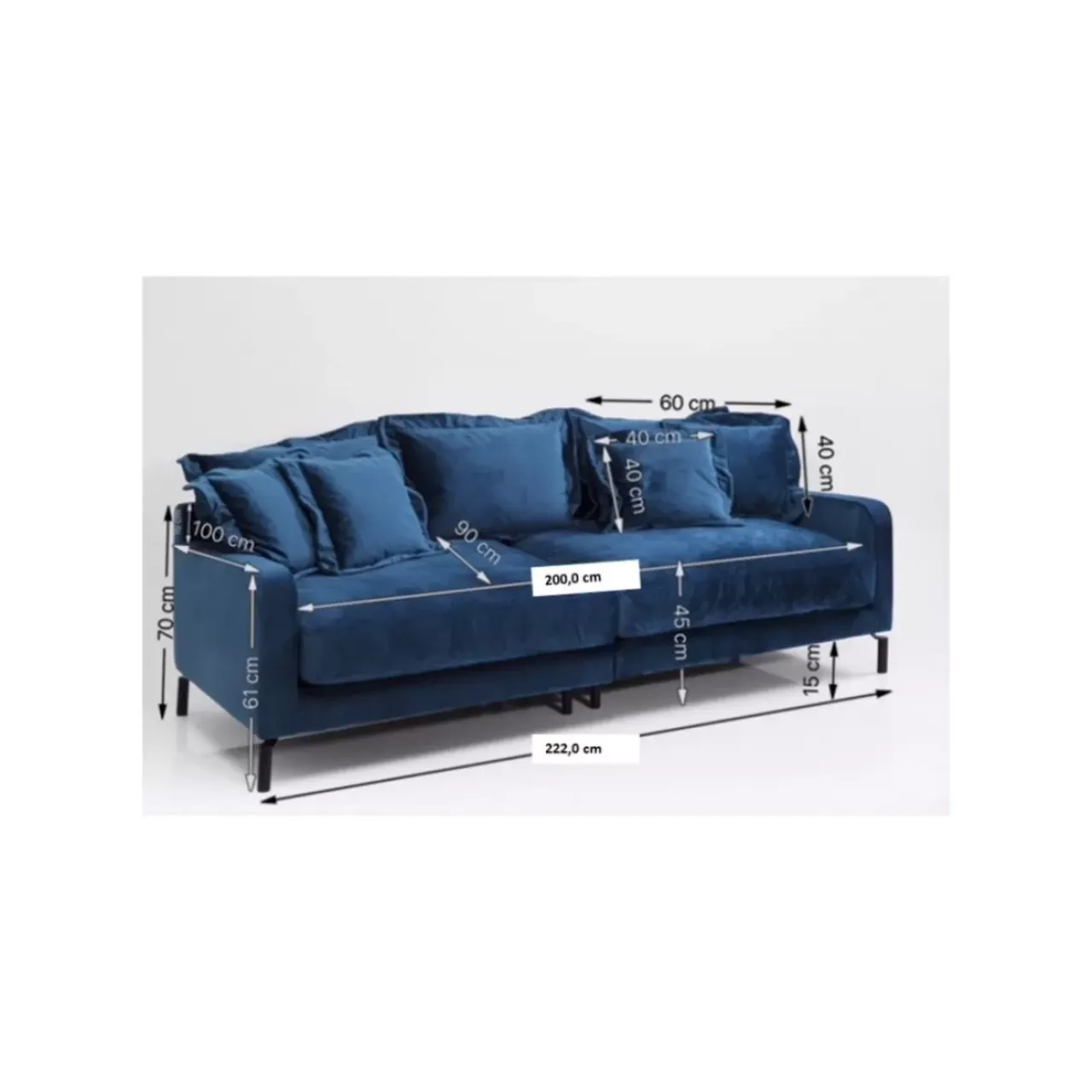 Sofas & Couches-KARE Design Sofa Lullaby 2-Sitzer Petrol