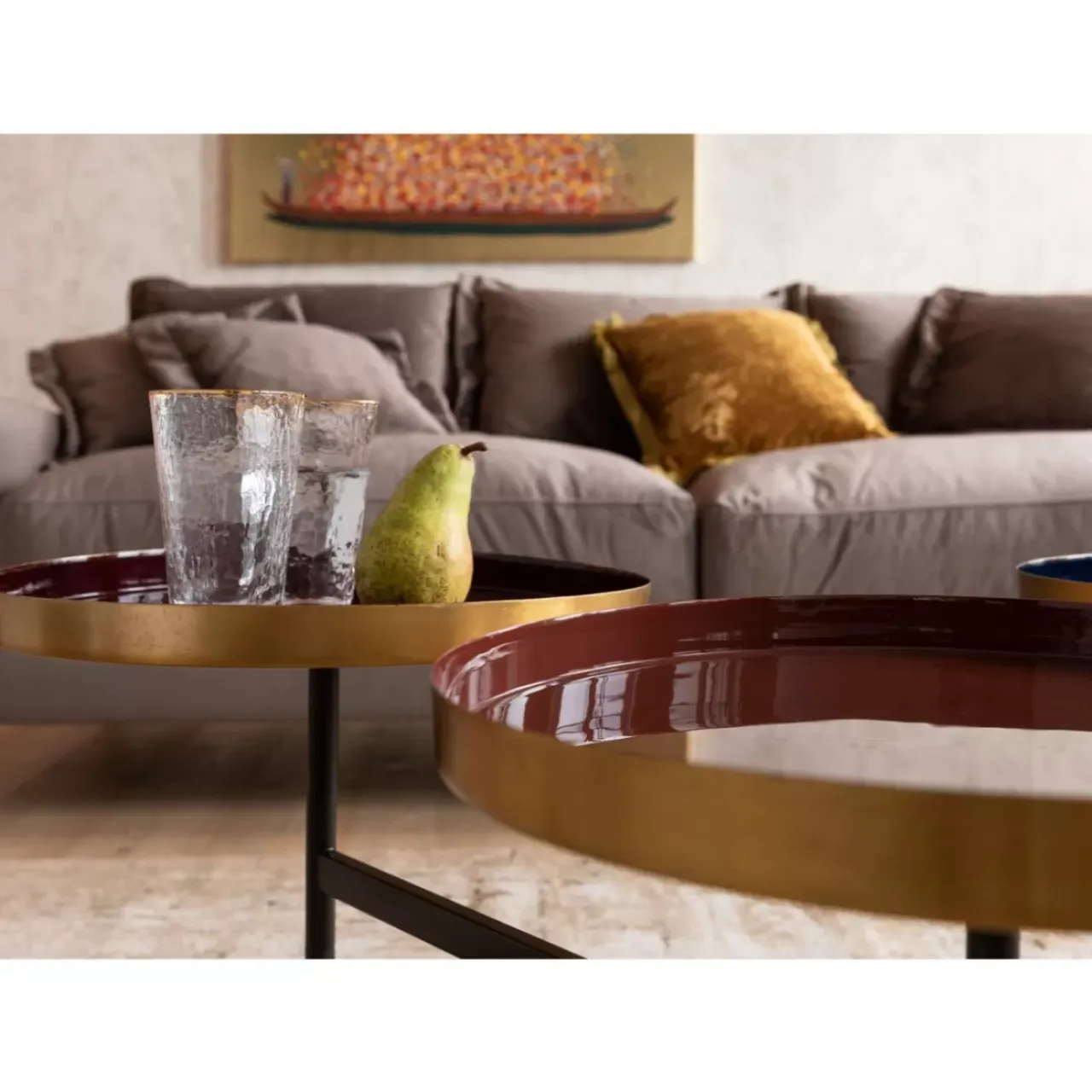Sofas & Couches-KARE Design Sofa Lullaby 3-Sitzer Taupe