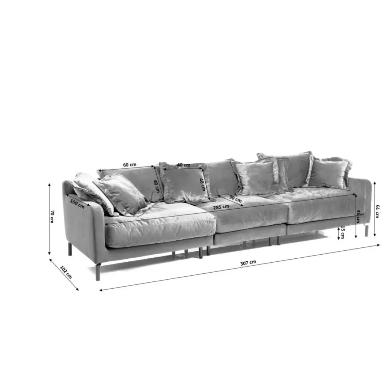 Sofas & Couches-KARE Design Sofa Lullaby 3-Sitzer Taupe