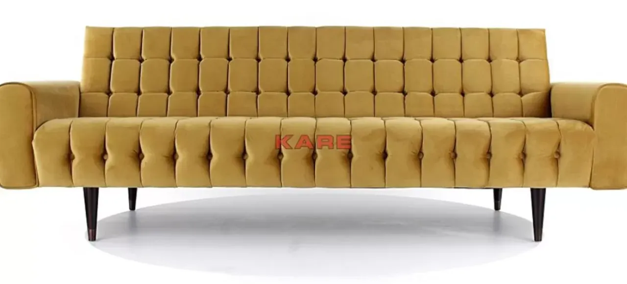 Sofas & Couches-KARE Design Sofa Milchbar 3-Sitzer Velvet Honey