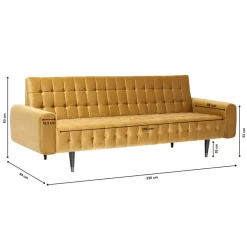 Sofas & Couches-KARE Design Sofa Milchbar 3-Sitzer Velvet Honey