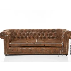 Sofas & Couches-KARE Design Sofa Oxford 3-Sitzer Vintage Smart